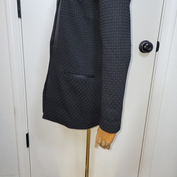 Banana Republic Black Jacquard Long Line Tuxedo Blazer Size 0 - Picture 7 of 11
